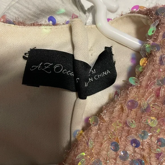 Azazie champagne shimmer dress - Picture 8 of 8